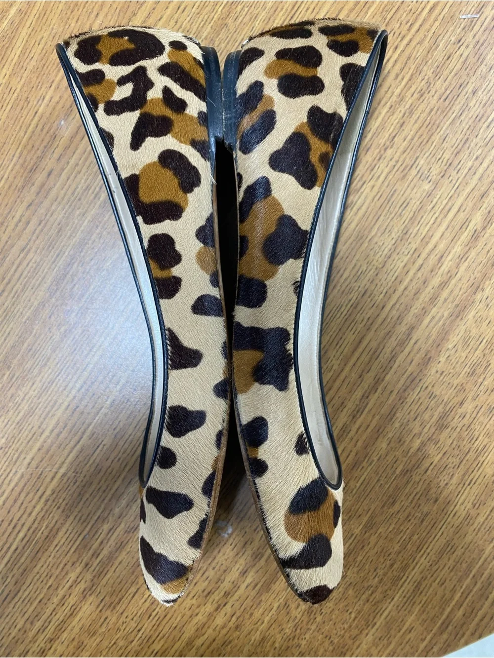 Dior Leopard Print Calf Hair Flats in Tan and Brown
